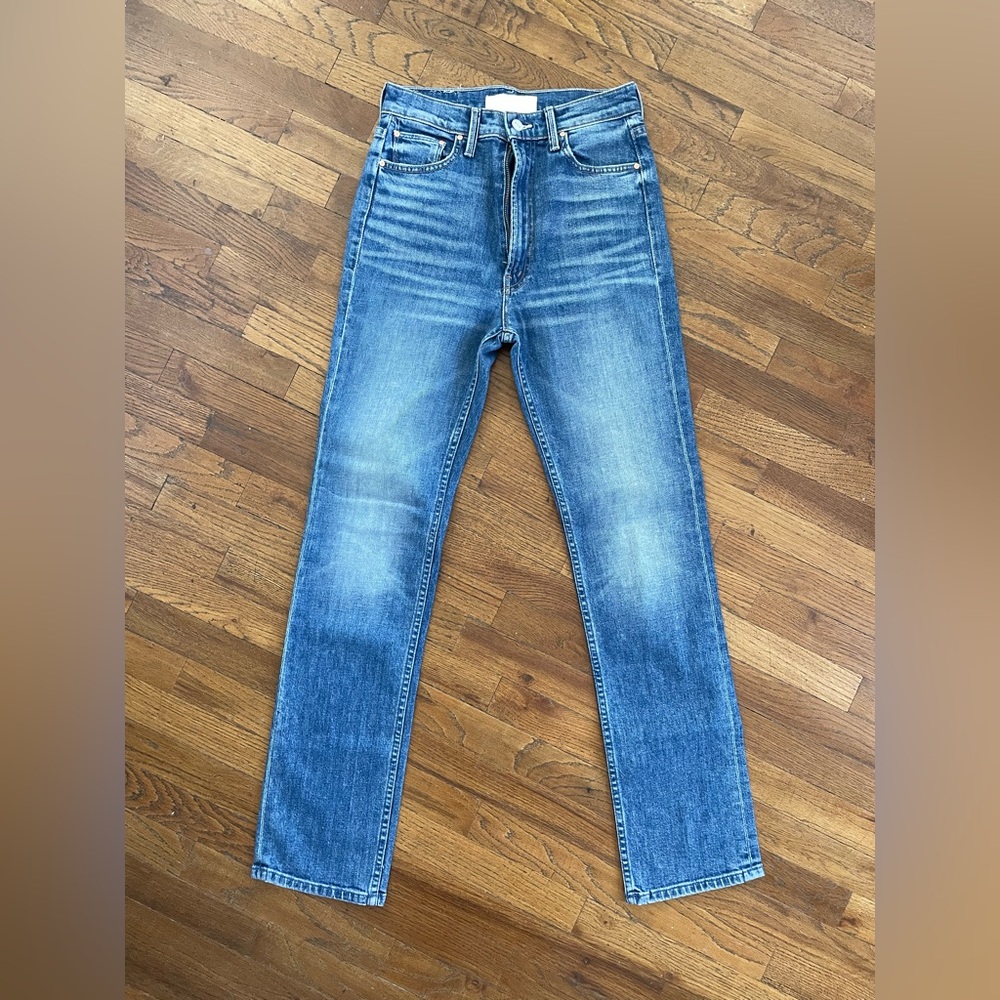 MOTHER Straight Leg Blue Jeans